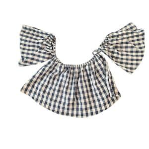 Isxis 3x blue and white plaid top